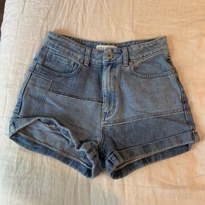 Multi-Wash Jean Highwaisted Mom-style Shorts